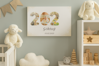 Çocuğunuzun En Güzel Anlarını ve Minik El İzini Ölümsüzleştiren Kişiye Özel 9 Fotoğraflı Hatıra Kanvas