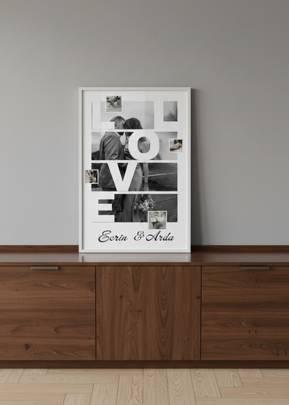 Framed 8 Photo Framed Special Table for Your Lover with Love Written