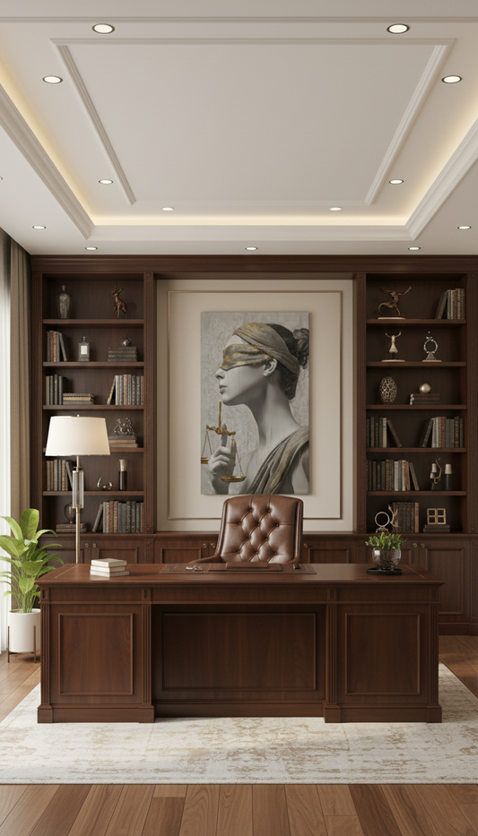 Adalet Temalı Themis Kanvas Tablo – Avukat Büro Ofis Dekorasyonu