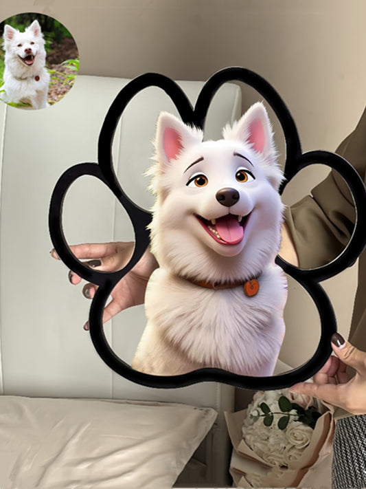 Kişiye Özel Karikatür Evcil Hayvan Pati Çerçevesi | Sevimli Köpek Tasarımlı Dekoratif Hediye