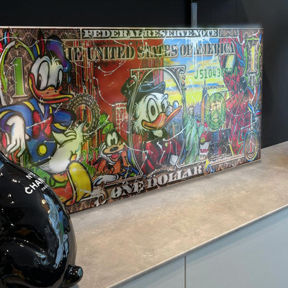 Disney Karakterli Pop-Art Dolar Tasarımlı Ofis Tablosu