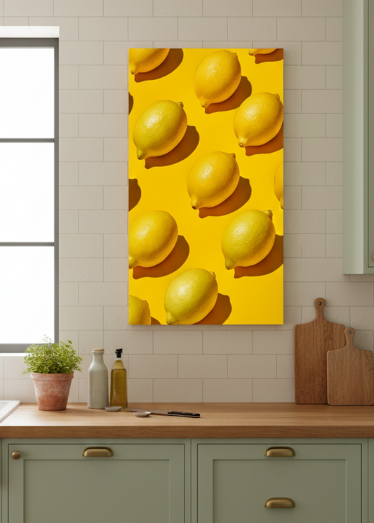 Limon Rüyası Kanvas Tablo – Modern Mutfak Dekoru – Canlı Renk Duvar Tablosu