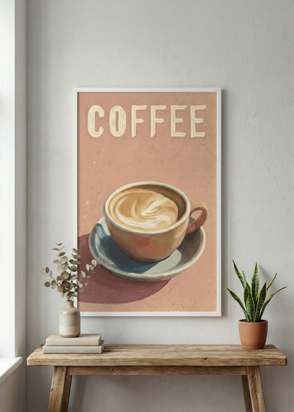 Coffee Temalı Çerçeveli Tablo Modern Kahve Duvar Dekoru Mutfak Kahve Köşesi Tablosu