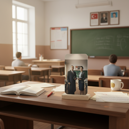 Öğretmenler Günü Hediyesi Kişiye Özel Atatürk Temalı Pleksi Masa Üstü Tablo | Öğretmene Anlamlı ve Kalıcı Hediye