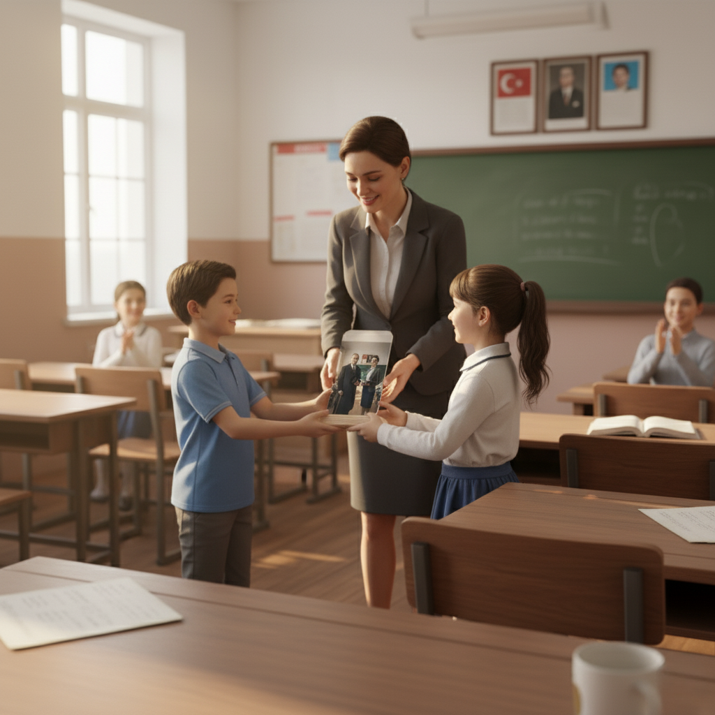 Öğretmenler Günü Hediyesi Kişiye Özel Atatürk Temalı Pleksi Masa Üstü Tablo | Öğretmene Anlamlı ve Kalıcı Hediye