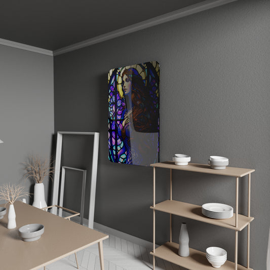 Modern Parlak Tablo-Mor Temalı Kadın