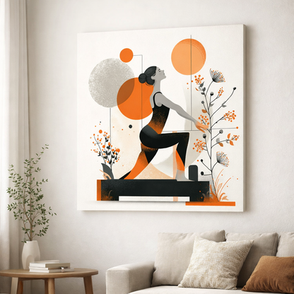 Pilates Yoga Temalı Kanvas Tablo Modern Spor Ve Meditasyon Duvar Dekoru Salon Ofis Spor Odası