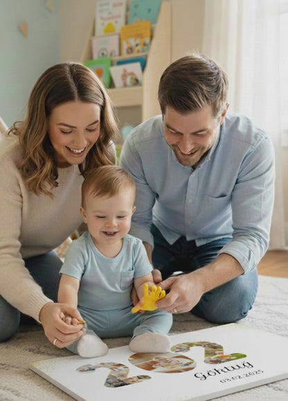 Çocuğunuzun En Güzel Anlarını ve Minik El İzini Ölümsüzleştiren Kişiye Özel 9 Fotoğraflı Hatıra Kanvas