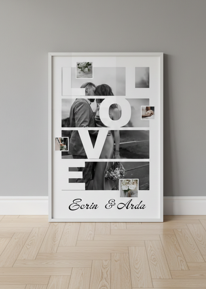 Framed 8 Photo Framed Special Table for Your Lover with Love Written