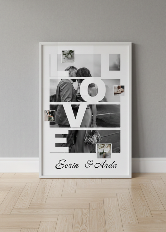 Framed 8 Photo Framed Special Table for Your Lover with Love Written