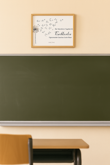 Sınıfa Özel Öğretmenler Günü Hediyesi | Sınıf İsimli Teşekkür Tablosu Çerçeveli Tasarım