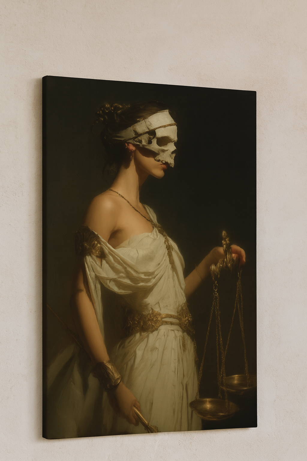 Karanlığın İçindeki Adalet – Avukat ve Hukuk Ofislerine Özel Themis Kanvas Tablo