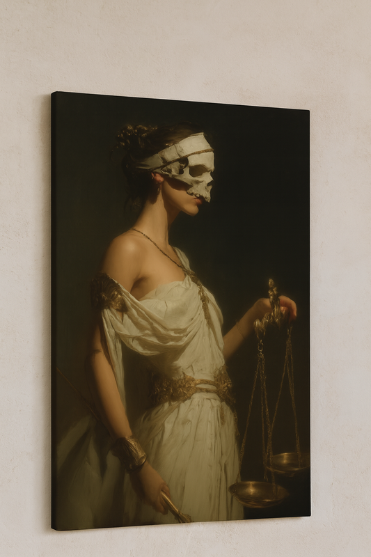 Karanlığın İçindeki Adalet – Avukat ve Hukuk Ofislerine Özel Themis Kanvas Tablo
