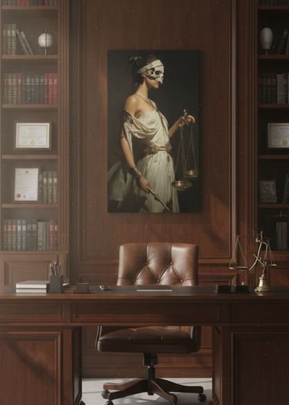 Karanlığın İçindeki Adalet – Avukat ve Hukuk Ofislerine Özel Themis Kanvas Tablo