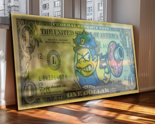 The Simpsons Chief Wiggum Karakterli Pop-Art Dolar Tablosu